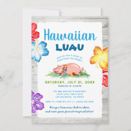 Tropical Hawaiian Luau | Rustikaler Schweinebrast Einladung