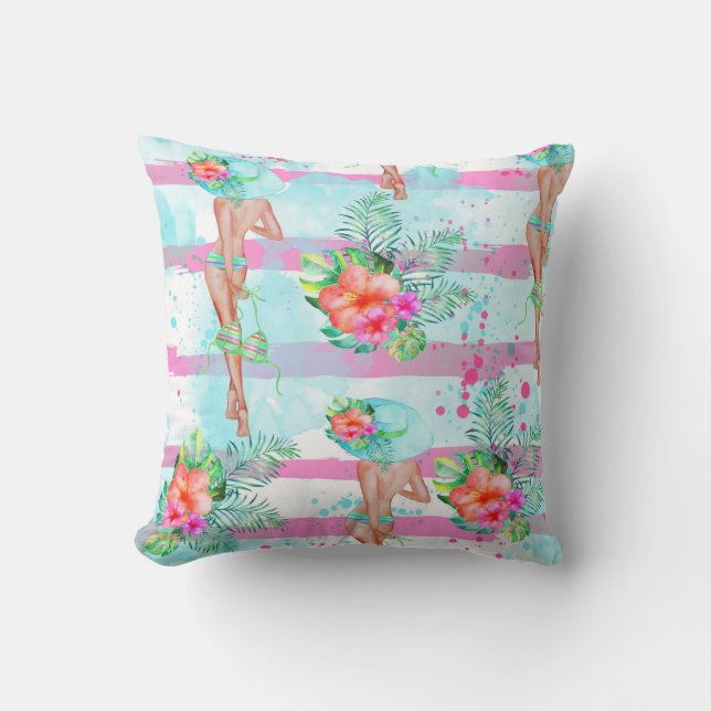 Tropical Hawaiian Pillow Kissen (Vorderseite)