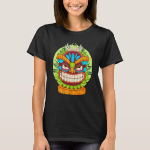 Tropical Hawaiian Tiki Maske Polynesisches Luau Pa T-Shirt