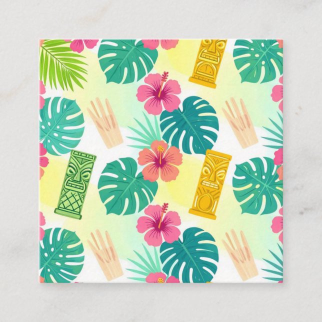 Tropical Hawaiian Tiki Pattern for Parties Wedding Begleitkarte (Vorderseite)