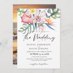 Tropical Hawaiian Wedding Beach Thema Einladung