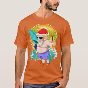 Tropical Hawaiian Weihnachtsklaus Surfer Christma T-Shirt