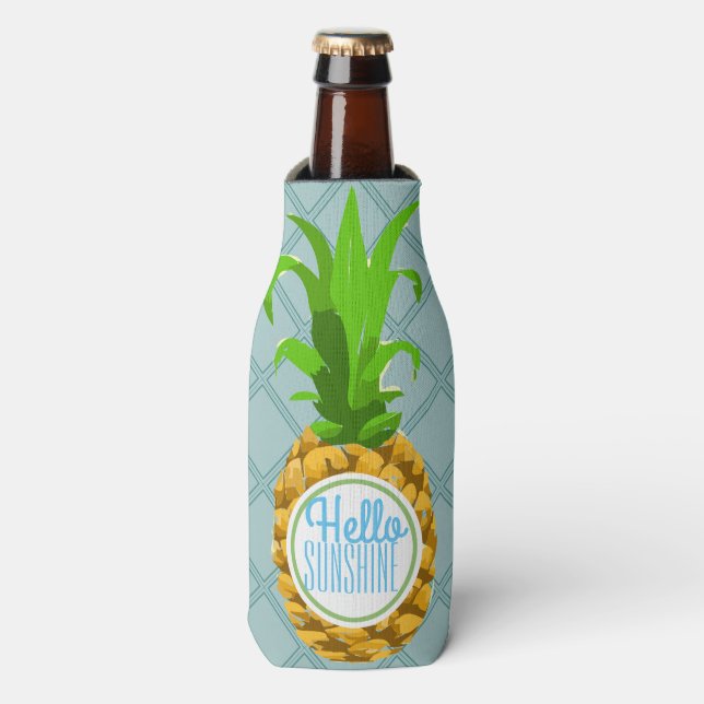 Tropical Hello Summer Ananas Flaschenkühler (Flaschenvorderseite)