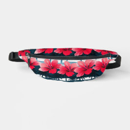 Tropical Hibiscus Flowers Exotic Floral Design Bauchtasche