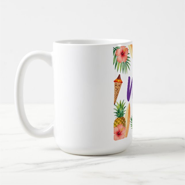 Tropical Hibiscus Frame Aloha Vibes Kaffeetasse (Links)