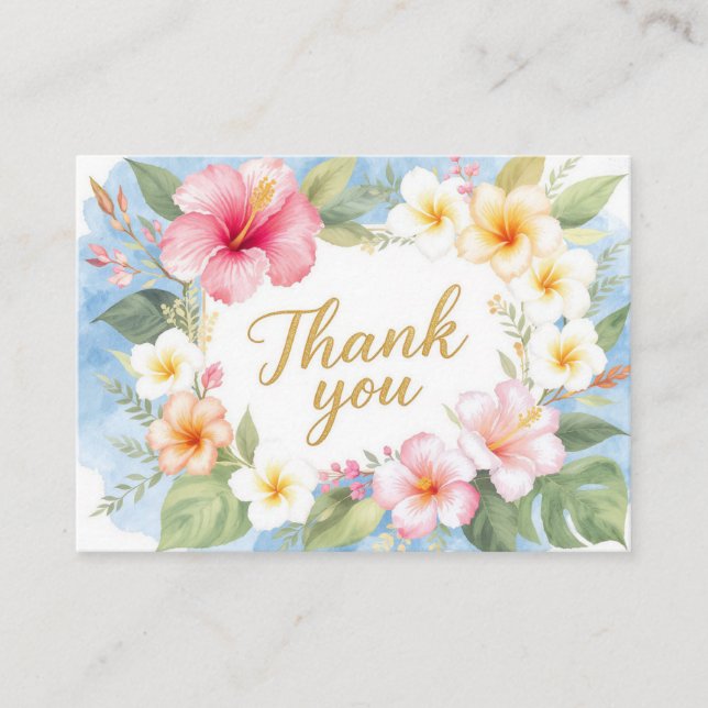 Tropical Hibiscus Hawaiian Thank You Card Begleitkarte (Vorderseite)