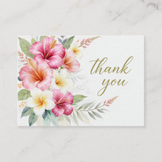 Tropical Hibiscus Hawaiian Thank You Card Begleitkarte
