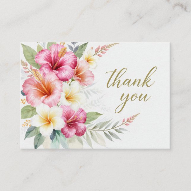 Tropical Hibiscus Hawaiian  Thank You Card Begleitkarte (Vorderseite)