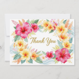 Tropical Hibiscus Hawaiian Thank You Card Mitteilungskarte