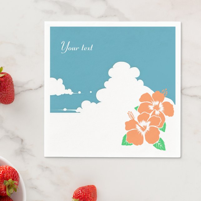 Tropical Hibiscus Summer Wedding  Serviette (Von Creator hochgeladen)