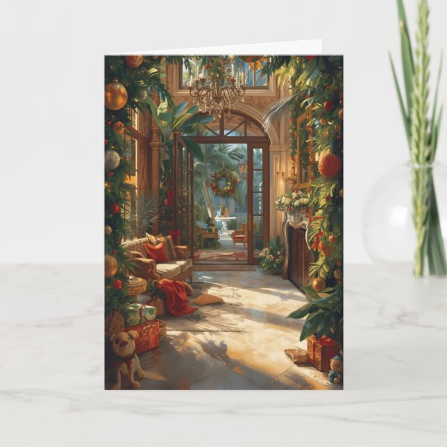 Tropical Holiday Elegante Karte (Vorderseite)