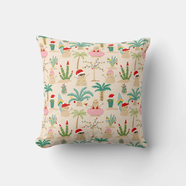 Tropical Holiday Vibes Christmas Pattern Kissen (Vorderseite)