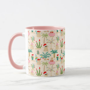 Tropical Holiday Vibes Christmas Pattern Tasse