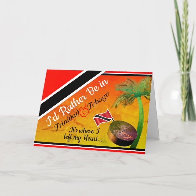 Tropical Ich wäre eher in Trinidad und Tobago Karte (Vorderseite)