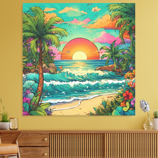 Tropical Ink Dusk Leinwanddruck (Insitu (Wohnzimmer))