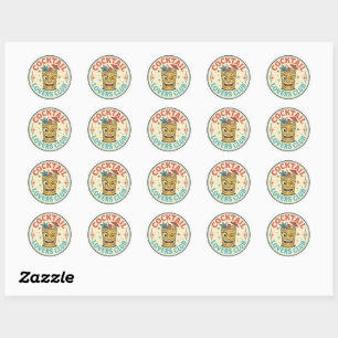 Tropical Island Bar Retro-Design Runder Aufkleber
