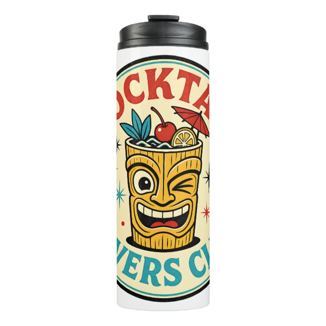Tropical Island Bar Retro-Design Thermosbecher (Vorderseite)