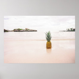 Tropical Island Beach Accent Ananas Romantische Poster