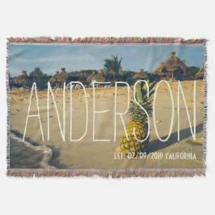 Tropical Island Beach Ananas Personalisiert Decke