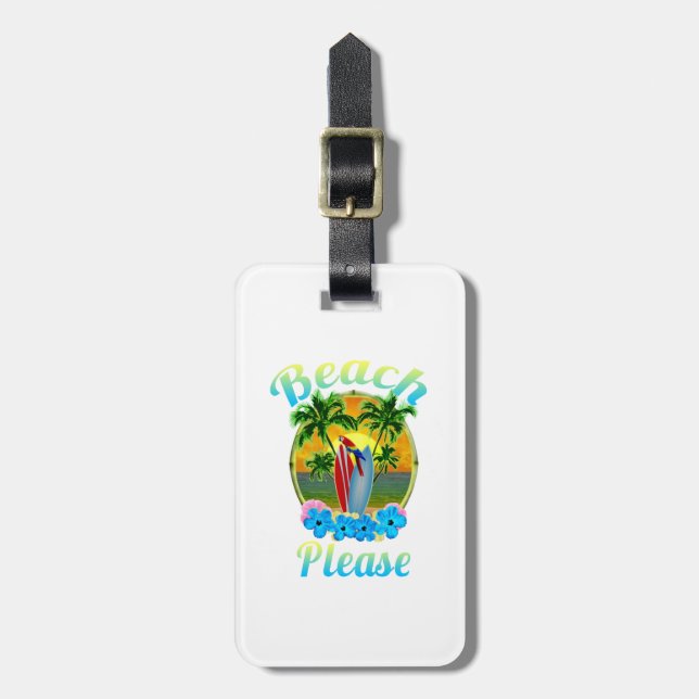 Tropical Island Beach Bitte farbig Gepäckanhänger (Vorderseite vertikal)