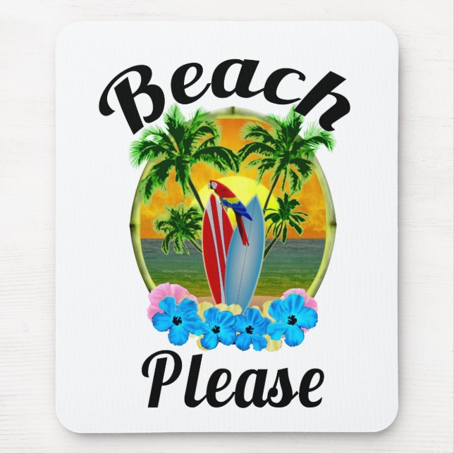 Tropical Island Beach Bitte leicht Mousepad (Vorne)
