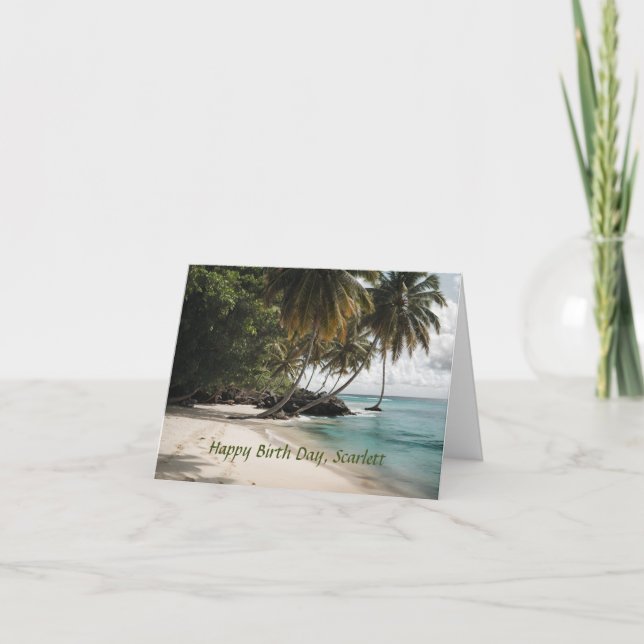 Tropical Island Beach Ocean Personalisiert zum Geb Karte (Vorderseite)