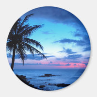 Tropical Island Beach Ocean Pink Blue Sunset Foto