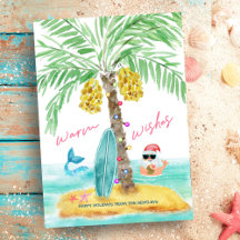 Tropical Island Beach Santa Mermaid Christmas