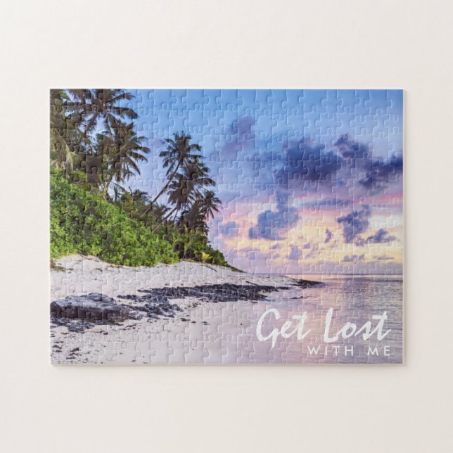 Tropical Island Beach Sonnenuntergang verlieren Puzzle (Horizontal)