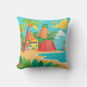 Tropical Island Beach Throw Kissen