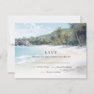 Tropical Island Beach Wedding UAWG RSVP Karte