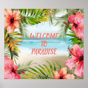 Tropical Island Beach Willkommen im Paradies Poster
