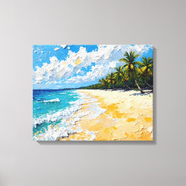 Tropical Island Beach Wrapped Canvas | Küstenoce Leinwanddruck