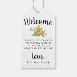 Tropical Island Botanical Wedding Welcome Bag Geschenkanhänger