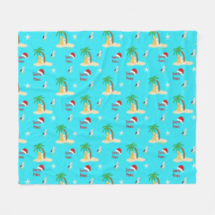 Tropical Island Christmas Hunde Fleece Blanket