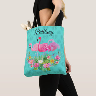 Tropical Island Floral Flamingo