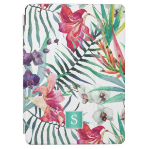 Tropical Island Floral Muster mit Monogram iPad Air Hülle