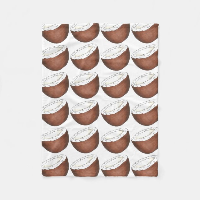 Tropical Island Fruit Beach Coconut Print Fleecedecke (Vorderseite)