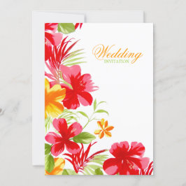 Tropical Island Hibiskus Beach Wedding Einladung