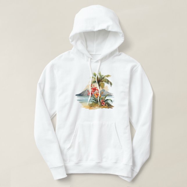 Tropical Island Hooded Sweatshirt (Design vorne)