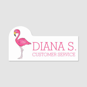 Tropical Island Hot Pink Flamingo Bird Beach Namensschild