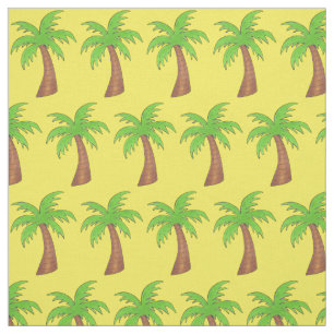 Tropical Island Palm Tree Gelber grüner Strand Pri Stoff