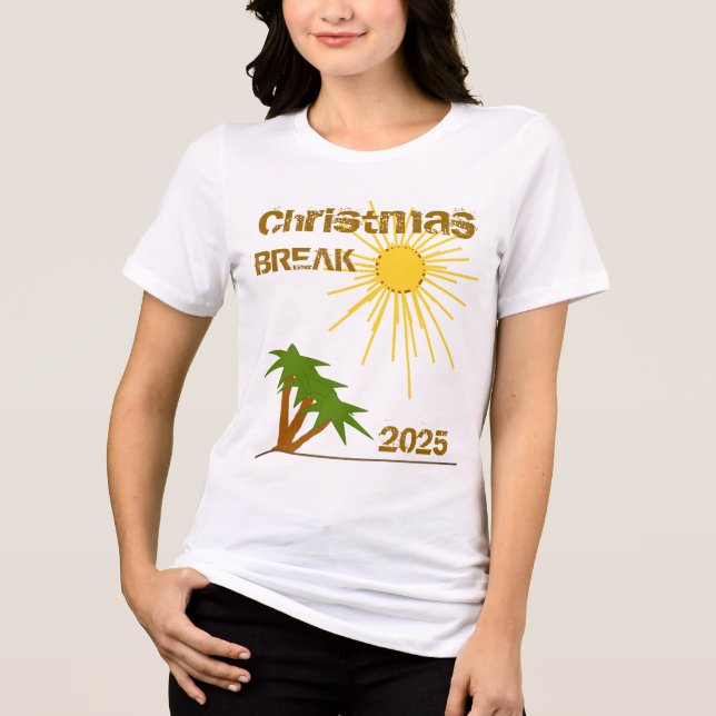 Tropical Island Palm Tree Spring Break Tri-Blend Shirt (Vorderseite)