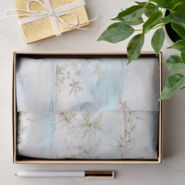 Tropical Island Palm Trees Beach  Seidenpapier (Geschenk)