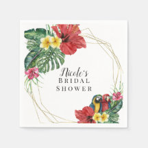Tropical Island Paradise Birds Floral Botanical