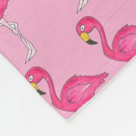 Tropical Island Paradise Hot Pink Flamingo Bird Fleecedecke