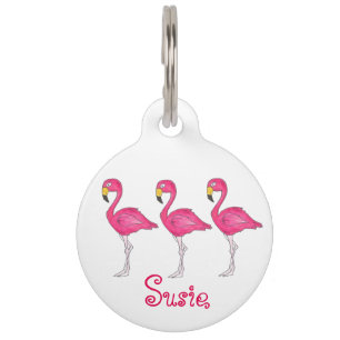 Tropical Island Paradise Hot Pink Flamingo Bird Haustiermarke