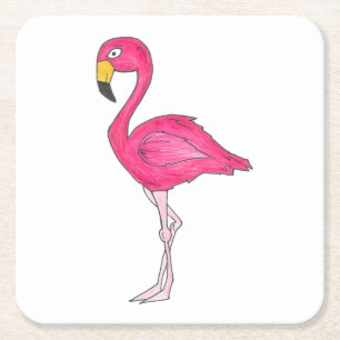 Tropical Island Paradise Hot Pink Flamingo Bird Rechteckiger Pappuntersetzer