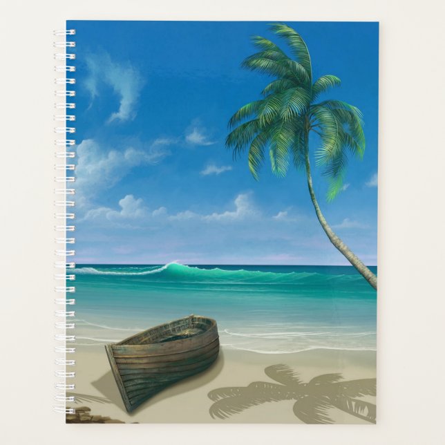 Tropical Island Paradise Sandy Beach Boat Planer (Vorderseite)