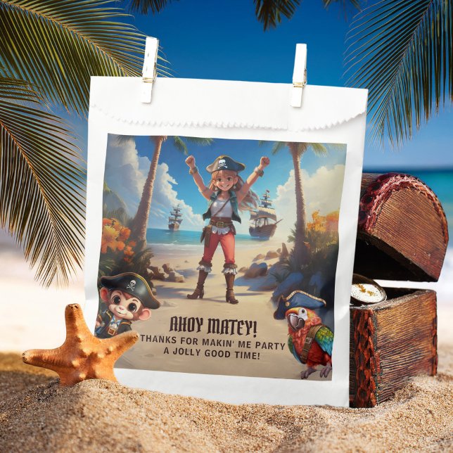 Tropical Island Pirate Girl Birthday Party Geschenktütchen (Von Creator hochgeladen)
